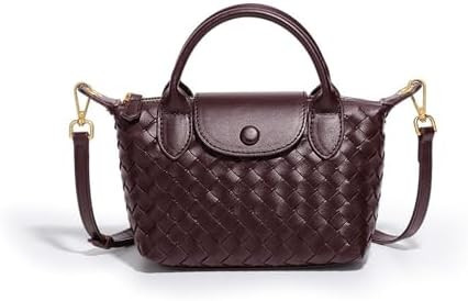 Mini Small Size Braided Luxury Leather Women's top Handle Handbag Fashion Travel Daily Satchel | Amazon (US)
