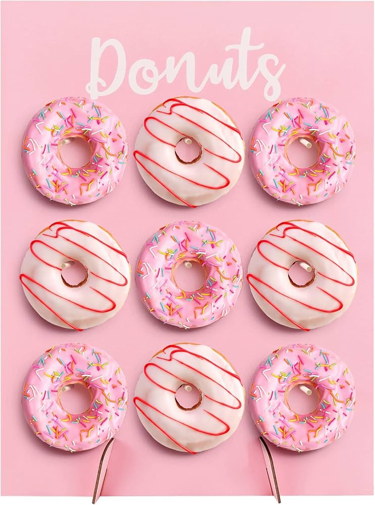 Donut Wall Display Stand Reusable Donut Holder Wood Donut Board for Baby Shower, Birthday Party, ... | Amazon (US)