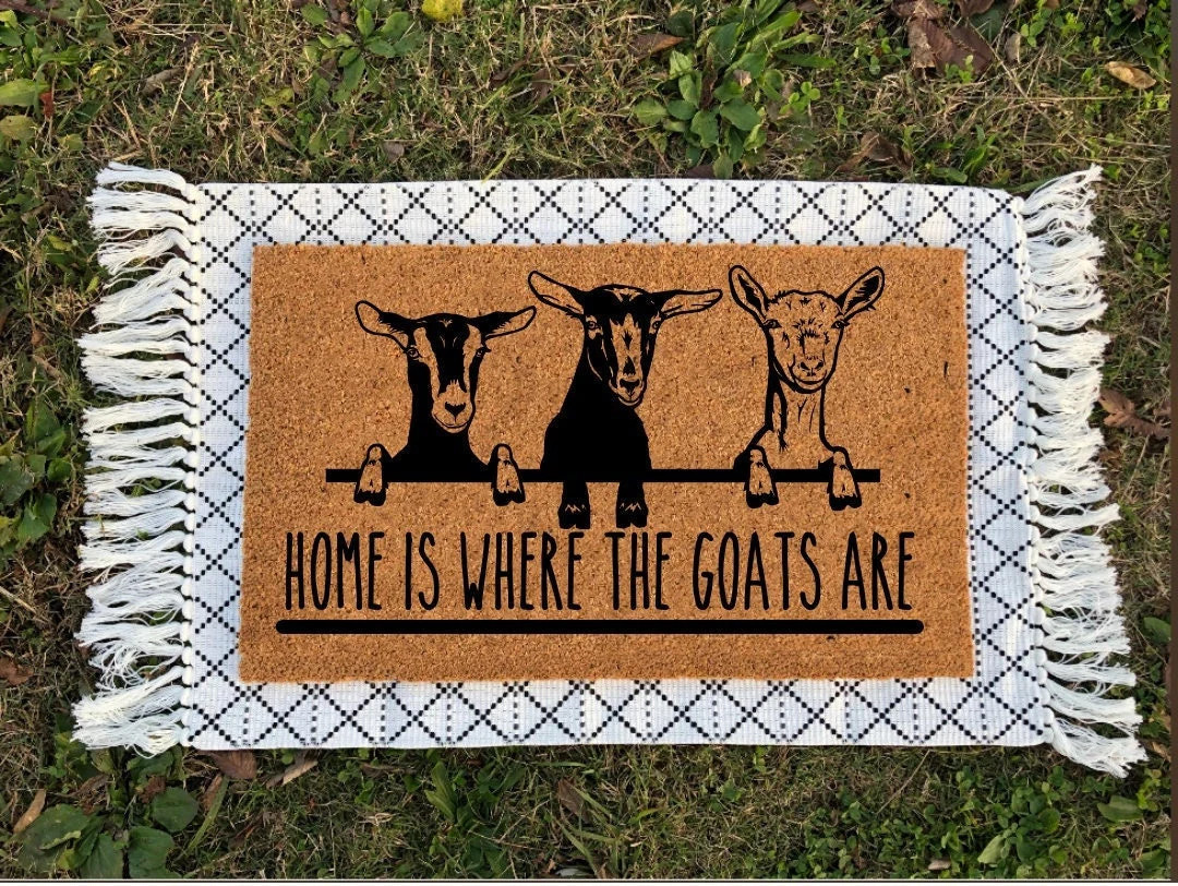 Home Is Where The Goats Are Doormat, Home Is Where The Goats Are, Goat Gifts, Goat Lover, Farmhou... | Etsy (US)