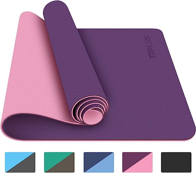 TOPLUS Yoga Mat - Classic 1/4 inch Pro Yoga Mat Eco Friendly Non Slip Fitness Exercise Mat with C... | Amazon (US)