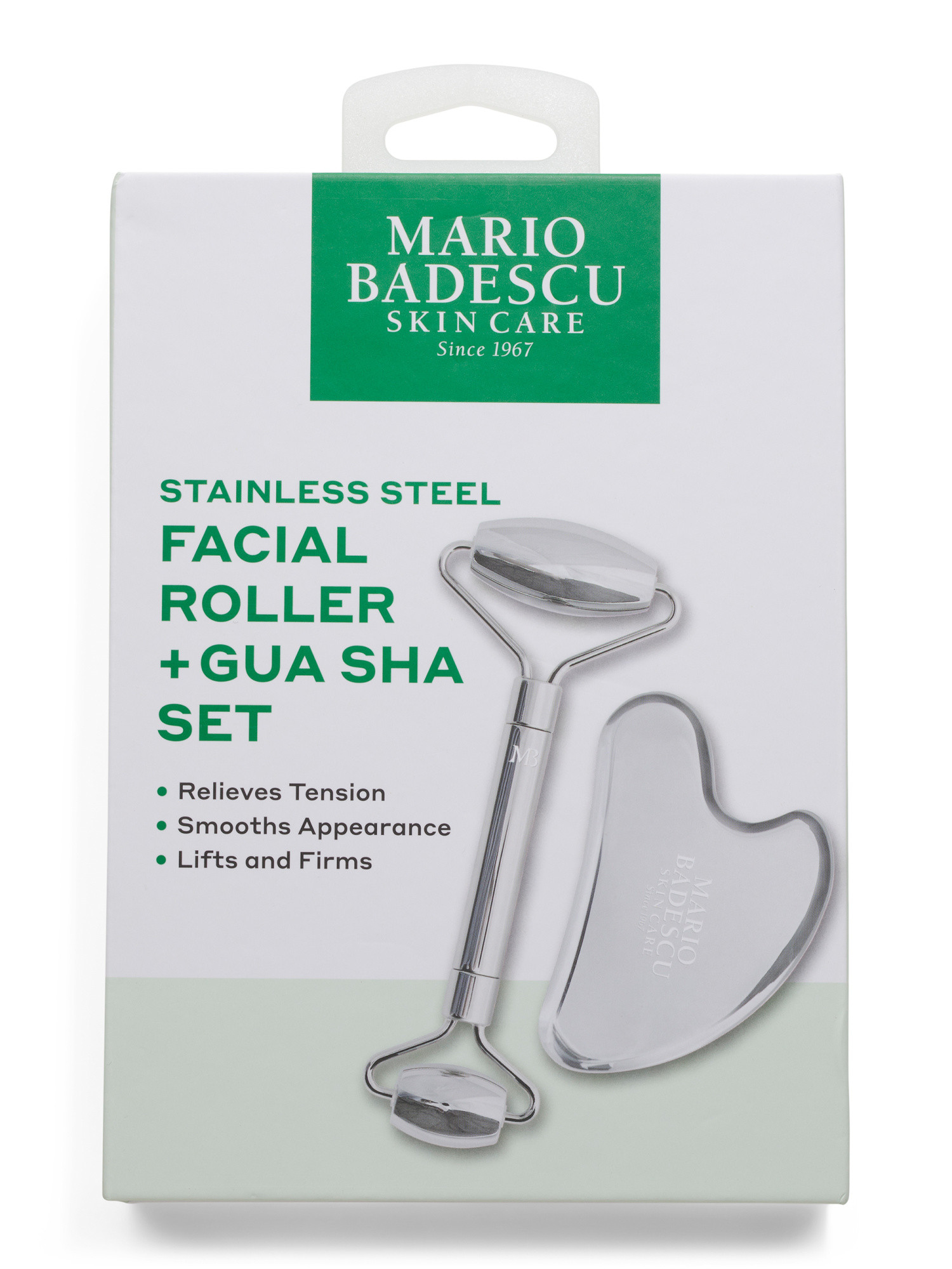 2pc Stainless Steel Facial Roller And Gua Sha Set | TJ Maxx