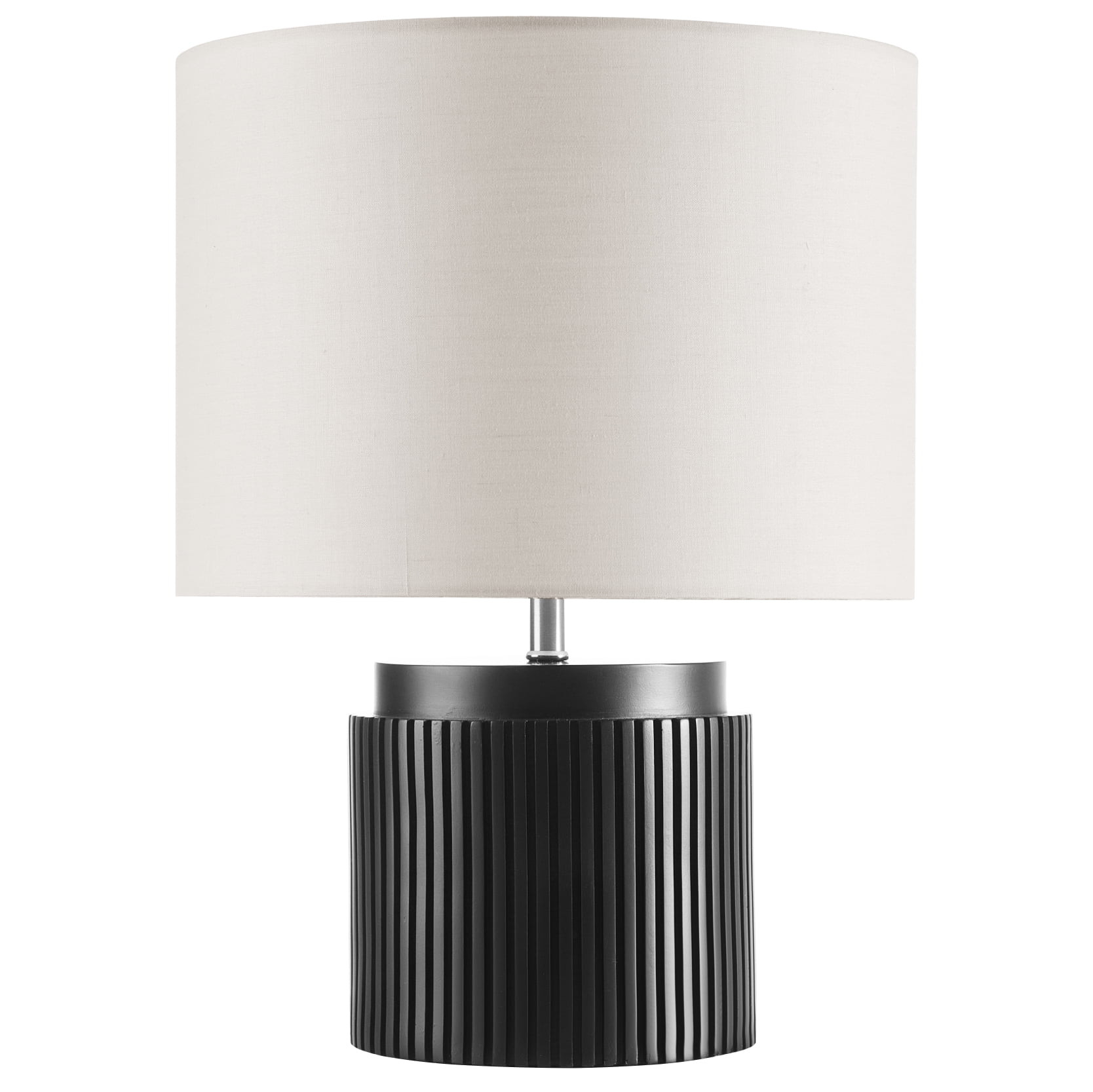 Beautiful by Drew Barrymore 14" Black Faux Ribbed Wood Table Lamps | Walmart (US)