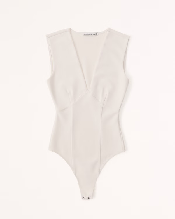 Crepe Plunge Bodysuit | Abercrombie & Fitch (US)