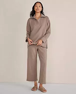 Haven Well Within Tencel Fleece Crossover Johnny Collar Pullover | Ann Taylor (US)