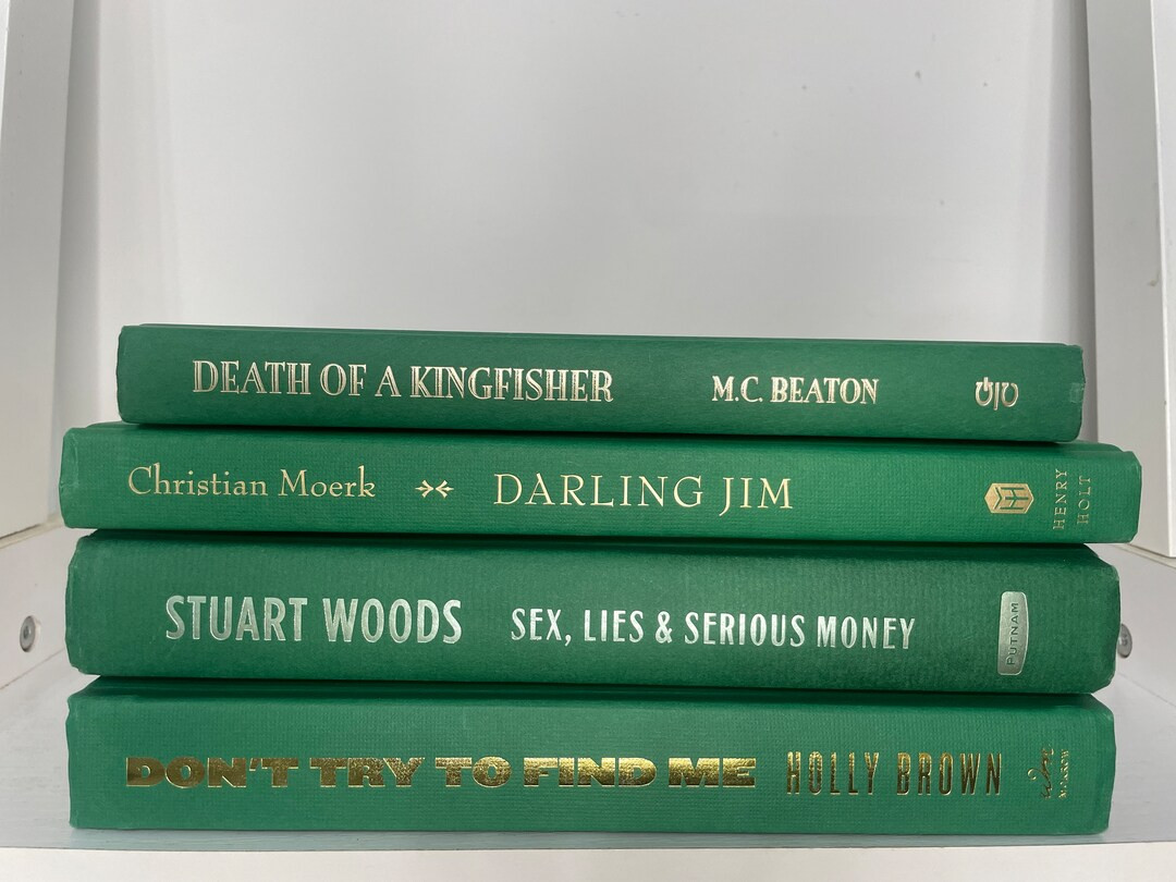 Darling Kelly Dark Green Book Set; Books By The Color; Green Vintage Books; Dark Green Books; Ins... | Etsy (US)