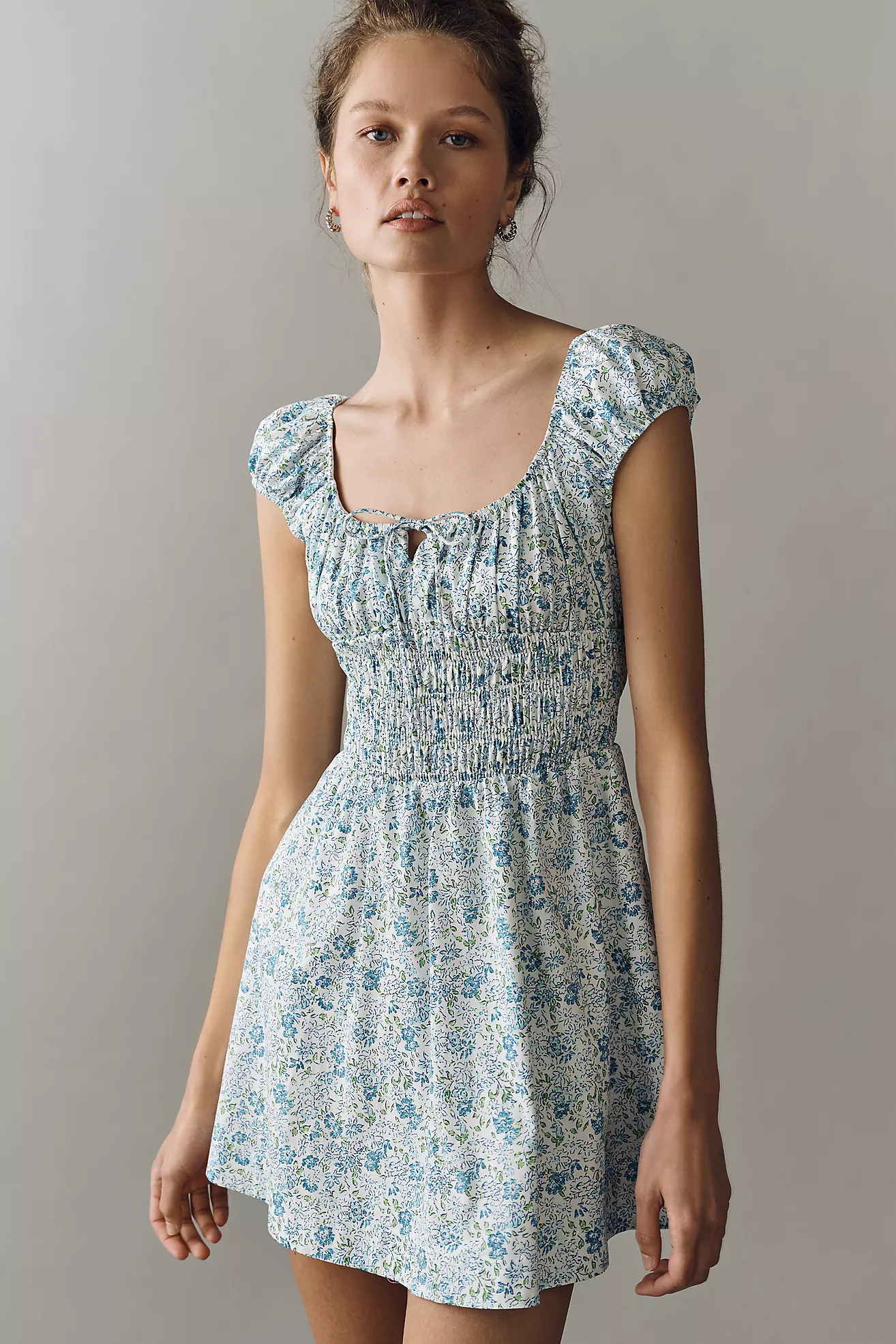 By Anthropologie Cotton Smocked Mini Dress | Anthropologie (US)