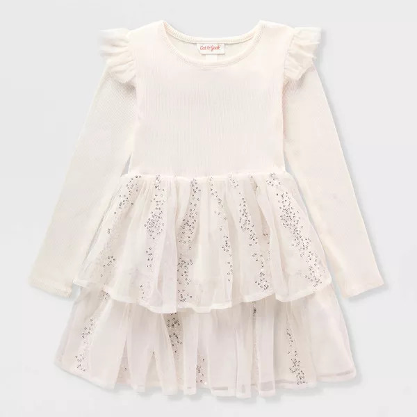 Baby Girls' Tulle Dress - Cat & Jack™ Cream 18M | Target