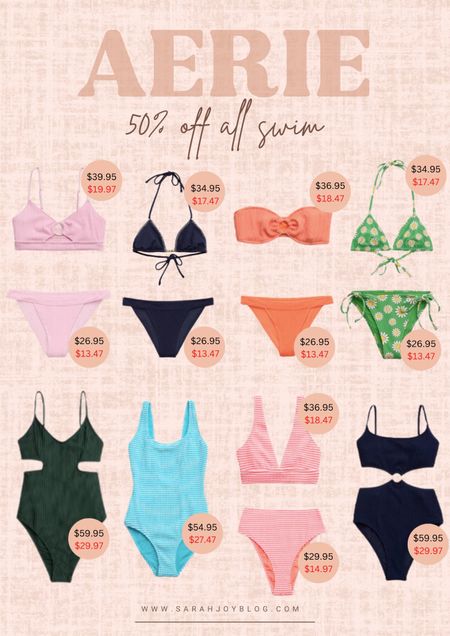 Aerie Swim on sale! 50% off all swimwear! 

Summer, swim, vacation, beach, pool 

Follow @sarah.joy for more sale finds! 

#LTKsalealert #LTKSeasonal #LTKfindsunder50