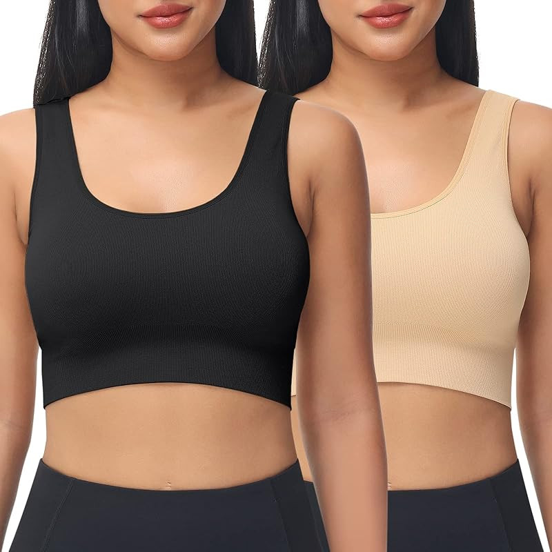 Women Seamless Sports Bra Wireless Compression Bra Without Pading Comfort Yoga Crop Tops Vest for... | Amazon (UK)