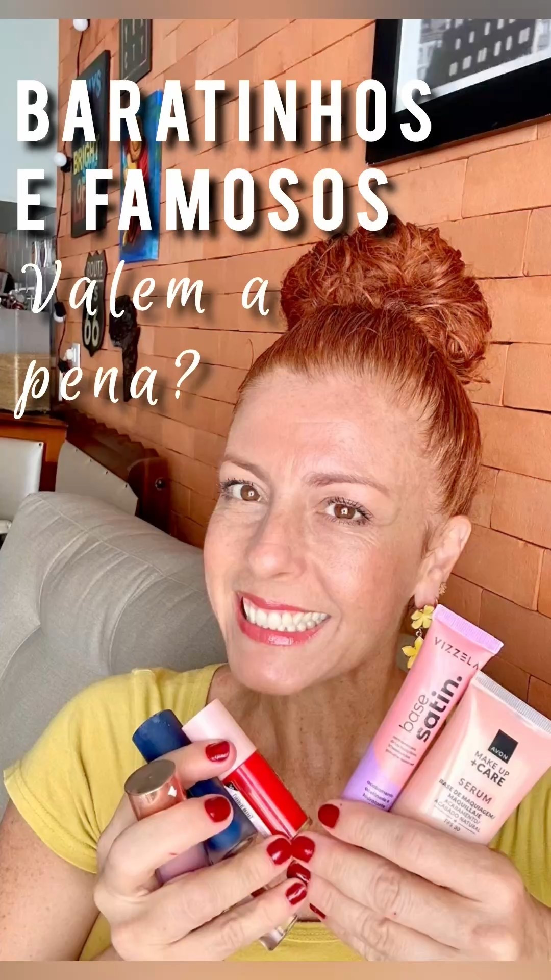 Dicas de make que valem a pena!
E o melhor de tudo: com preços super acessíveis.

Das marcas @brunatavares @rubyrosebrasil @vizzelaoficial @avonbrasil @anitaesmaltes @melu.brasil 

Você já conhecia esses produtos? 
Me conta o que achou. 

Se não testou e quiser experimentar, não esquece de salvar para não esquecer e enviar essas dicas para as amigas!
Gostou das dicas?

Máscara de cílios - Melu
Máscara para cílios Peel Off Melu RR517 - Challenge - Ruby Rose

Gloss - Ruby Rose
Lip Glow - óleo Labial - cor Eletric Red
Lip Glow - óleo Labial - cor Vintage Rose
Radia até Kiss - Gloss Labial - cor RK30

Blush Dopamine - cor Pink Promise

Iluminador - Celestial Shine - cor Horizon Spark

Base Anita My Touch - Cor 02
Base Serum Avon - cor 210

Sombra Líquida - Bruna Tavares
BT Velvet nas cores
KAKHI
NAVY
BROWN
