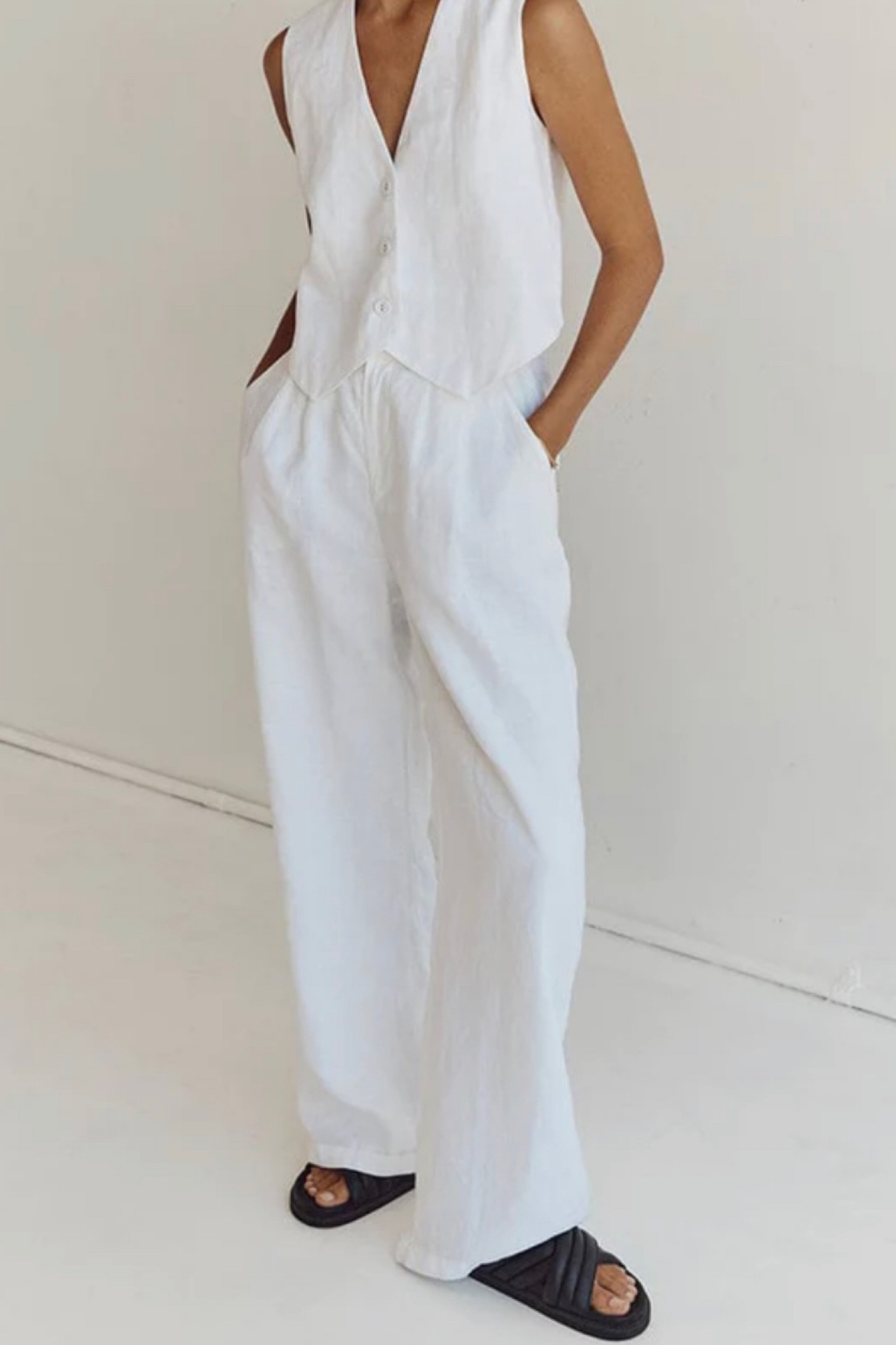White linen pants 