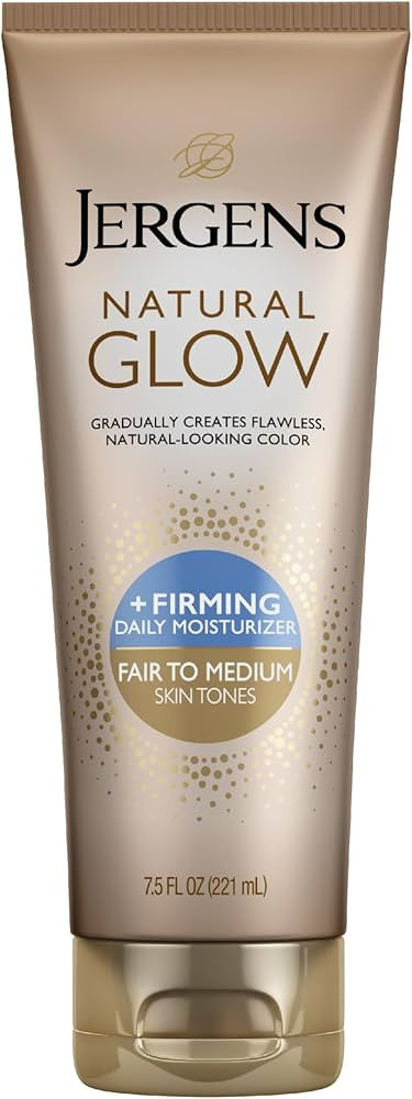 Jergens Natural Glow +Firming Self Tanner Body Lotion, Fair to Medium Skin Tone, Sunless Tanning ... | Amazon (US)