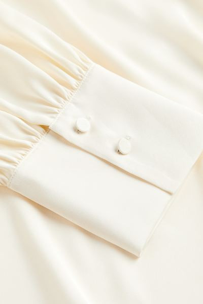 Balloon-sleeved Satin Blouse | H&M (US + CA)
