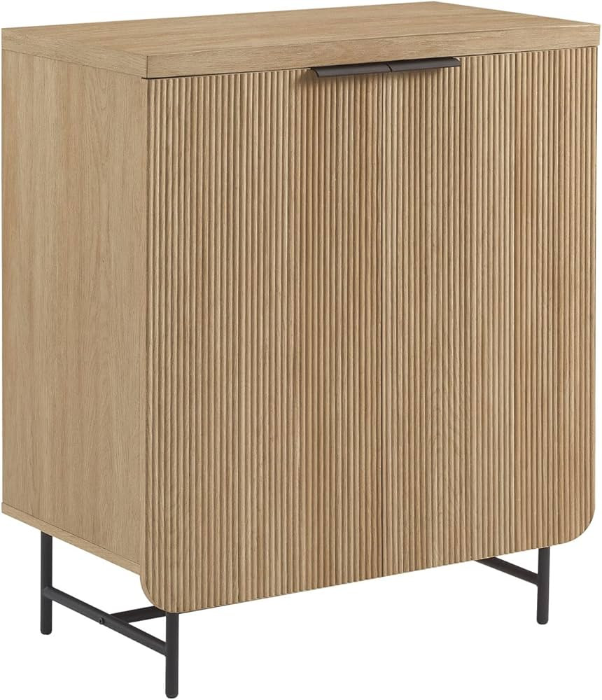Walker Edison Lowen Contemporary Fluted-Door Accent Cabinet 32 Inch Coastal Oak | Amazon (US)