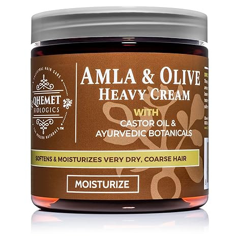 Qhemet Biologics Amla & Olive Heavy Cream - Moisturizing Balm for Extremely Dry & 4C Hair - Adds ... | Amazon (US)