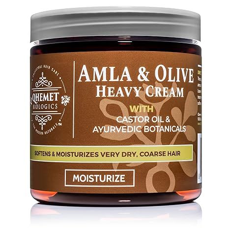 Qhemet Biologics Amla & Olive Heavy Cream - Moisturizing Balm for Extremely Dry & 4C Hair - Adds ... | Amazon (US)
