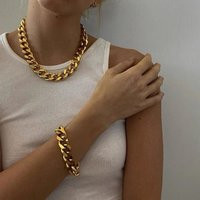 10mm Chunky Gold Chain, Gold Curb Link Chain, Chunky Cuban Chain, Thick Chain, Cuban Bracelet | Etsy (US)