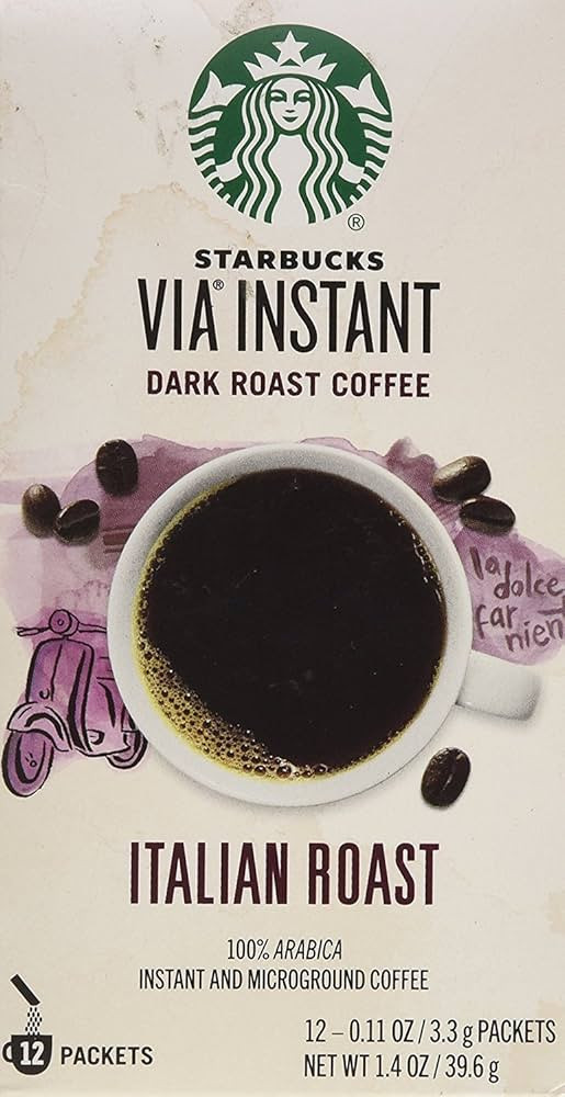 Starbucks VIA Ready Brew Italian Roast Coffee 1.4oz 12 Single Serve Packets | Amazon (US)