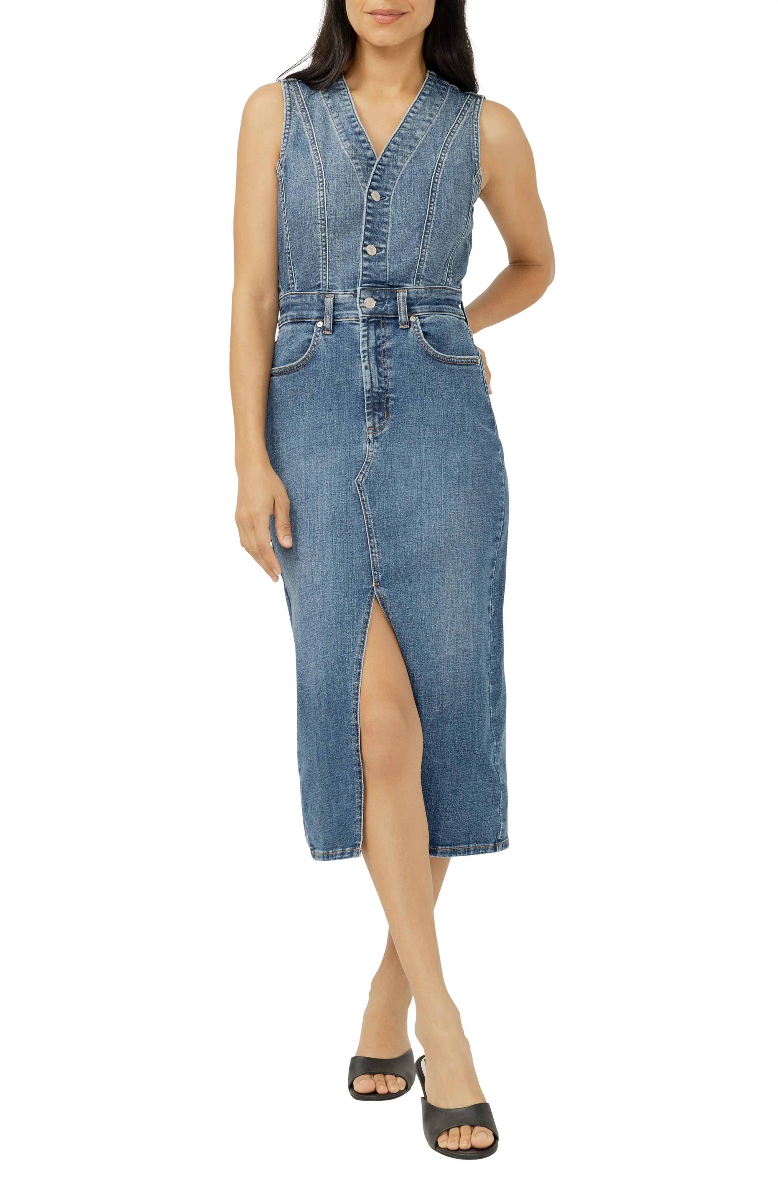 Silver Jeans Co. Sleeveless Denim Dress (Women) | Nordstrom | Nordstrom