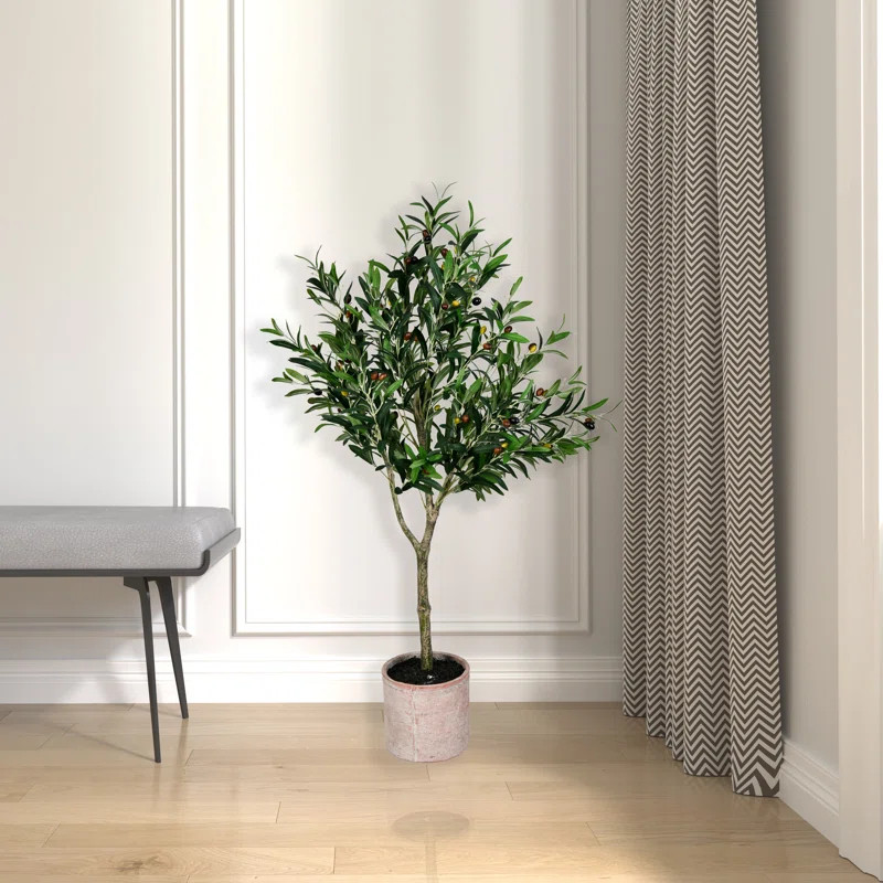 Artificial Olive Tree in Pot | Wayfair North America