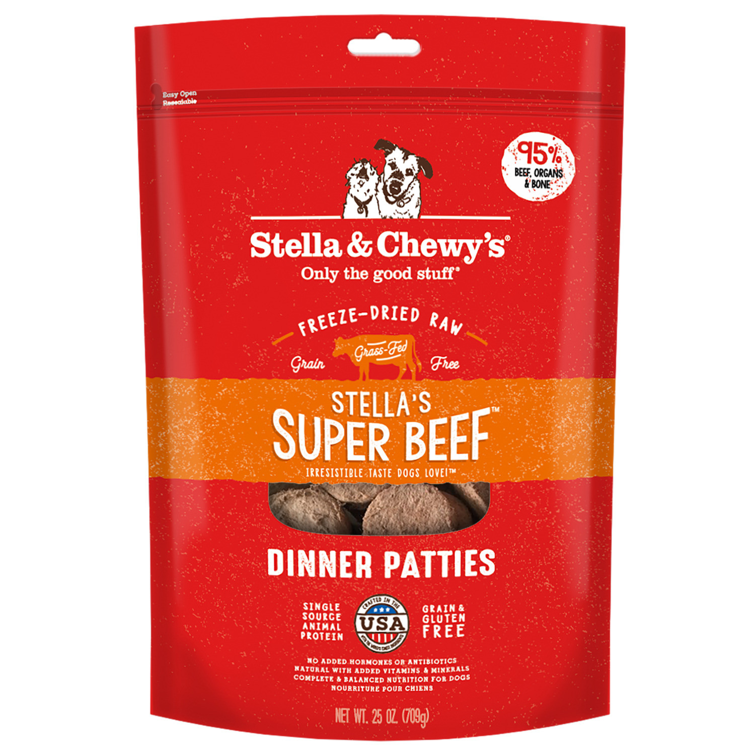 Stella & Chewy's Freeze-Dried Raw Dinner Patties, Stella's Super Beef Patties Dog Food, 25Oz | Pe... | Pet Supermarket