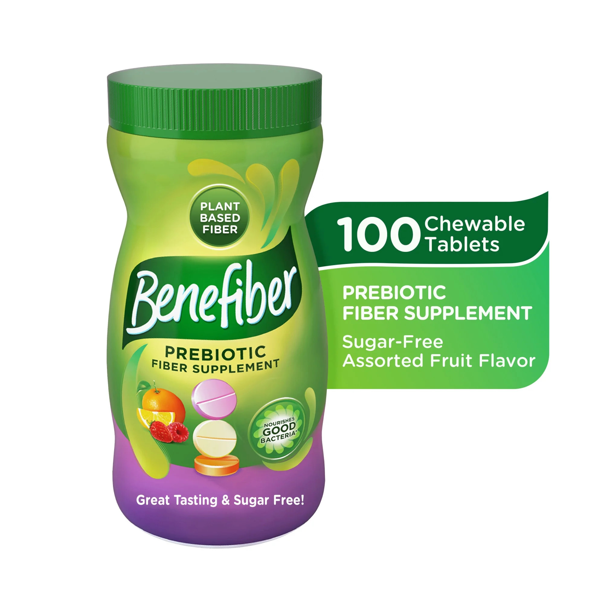 Benefiber Chewable Prebiotic Fiber Supplement Tablets for Digestive Health, Assorted Fruit Flavor... | Walmart (US)