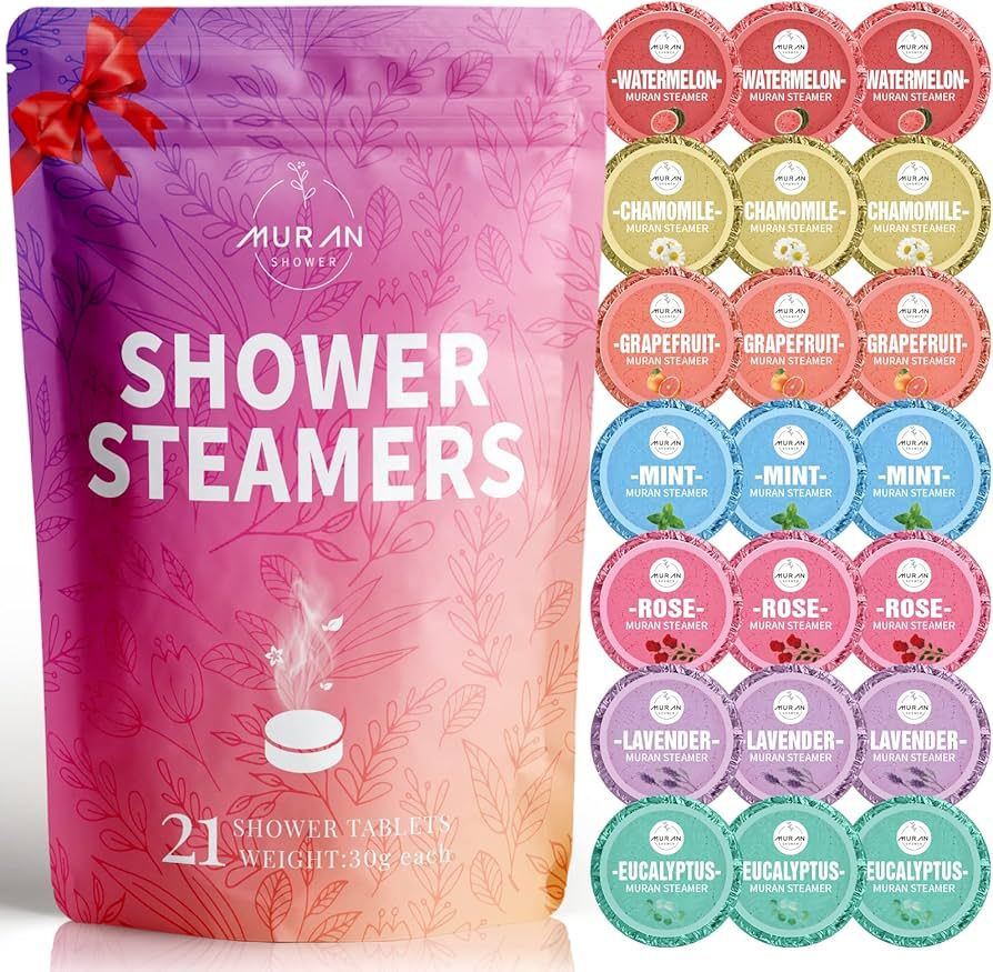 Shower Steamers Aromatherapy 21-Pack Shower Bombs Gifts for Mom, Organic with Eucalyptus Rose Lav... | Amazon (US)