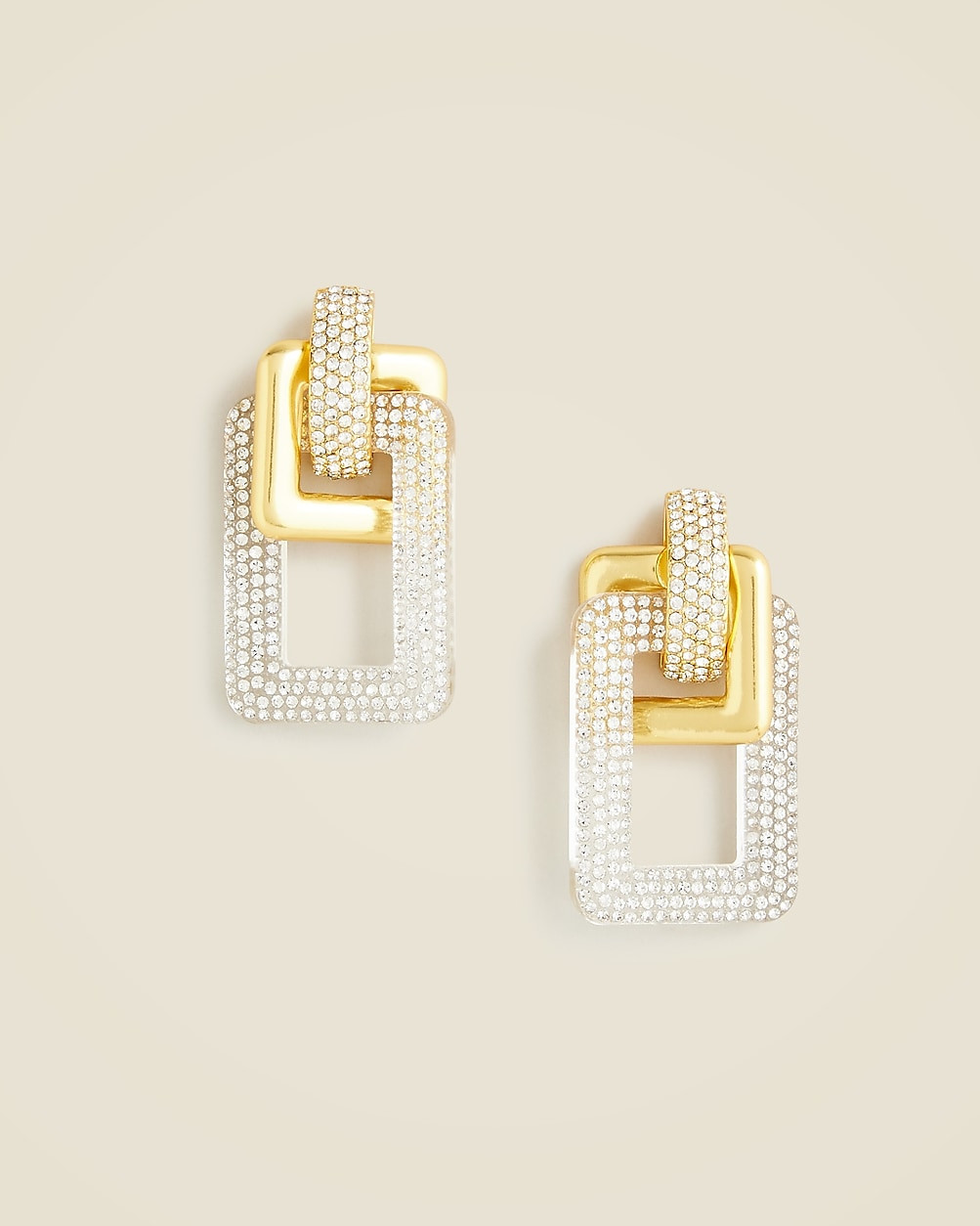 Oversized square drop crystal earrings | J. Crew US