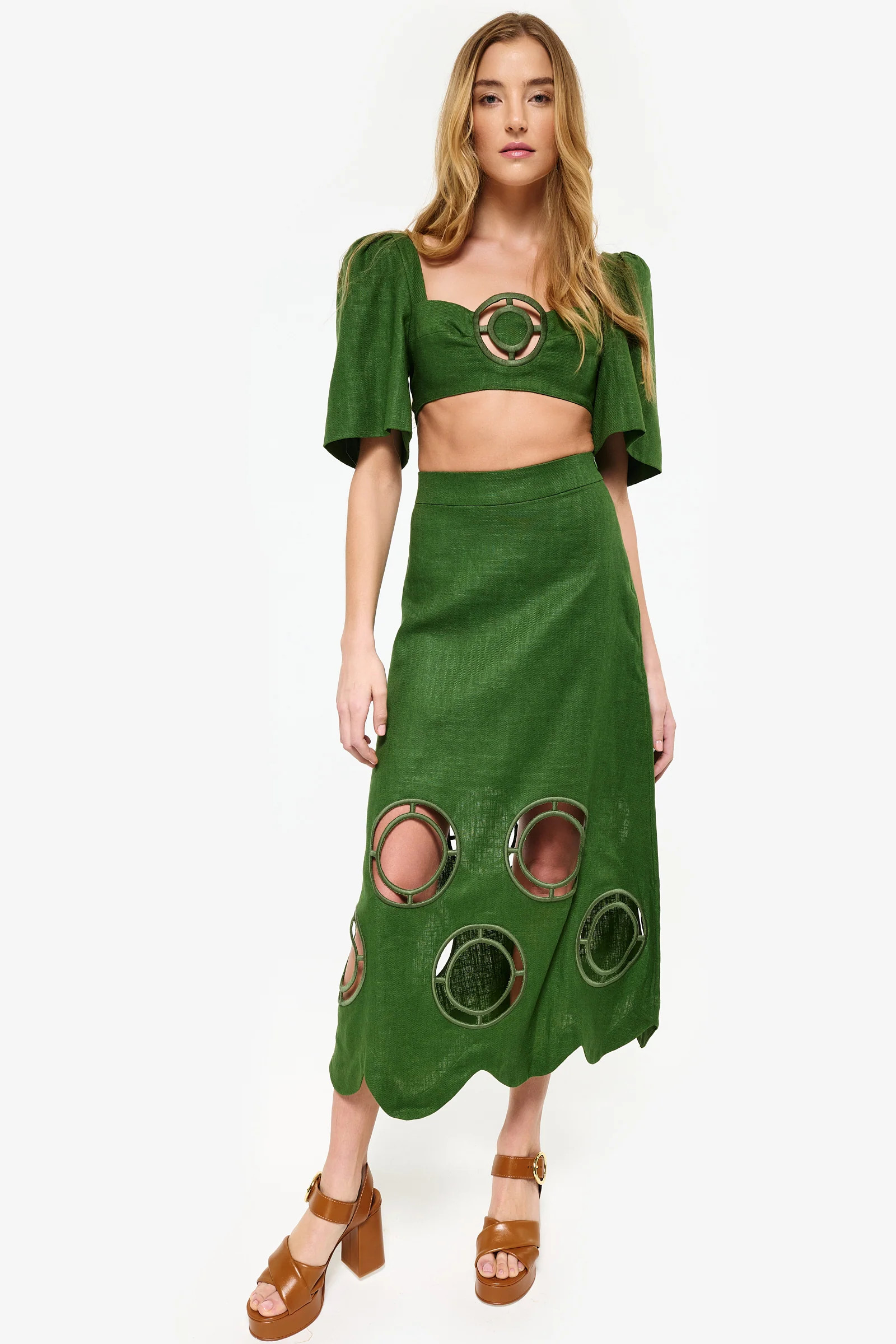 Grand Pois Midi Skirt | COUPER