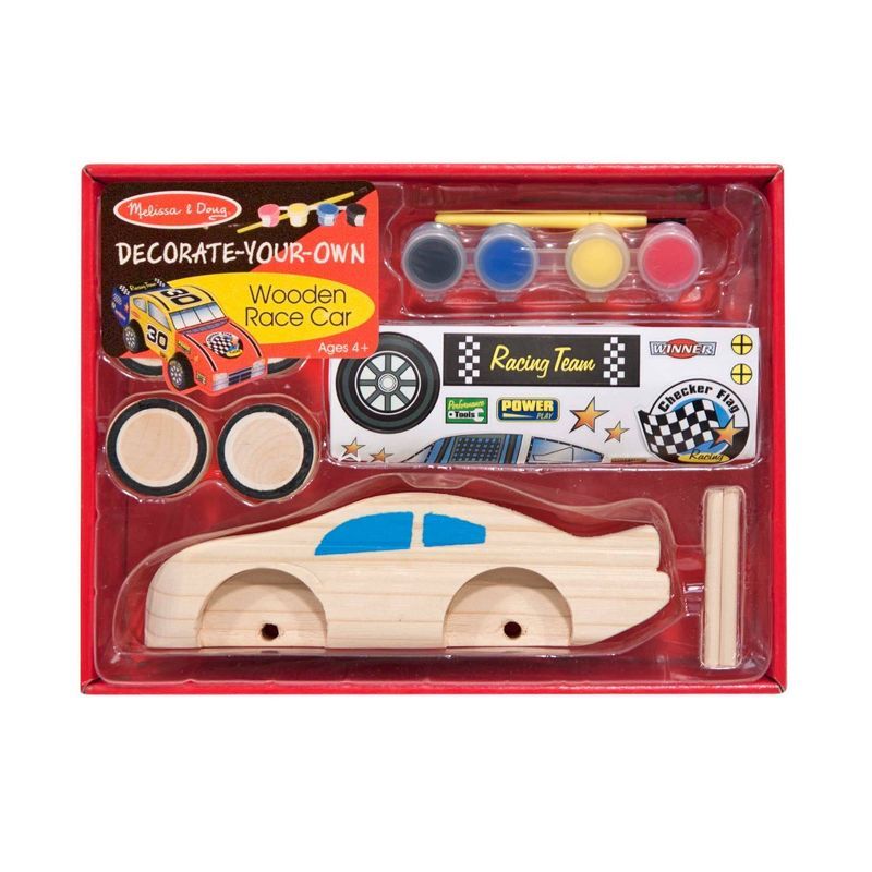 Melissa & Doug Decorate-Your-Own Wooden Race Car Craft Kit | Target