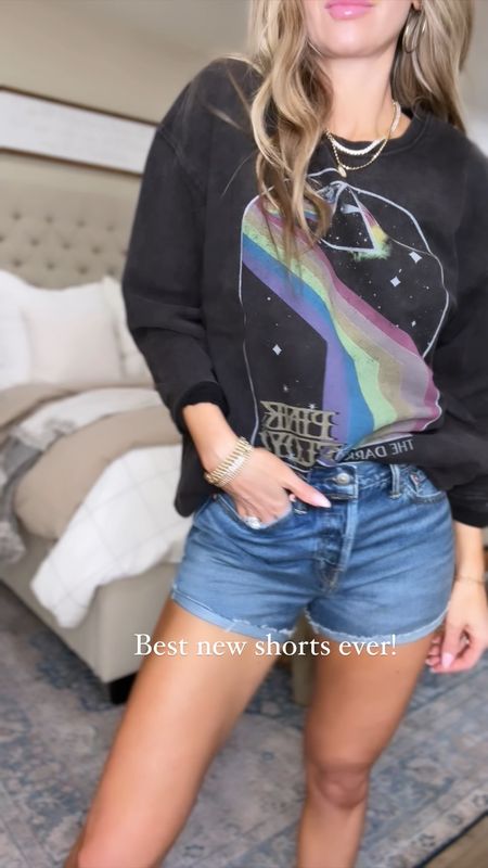 This graphic sweatshirt is $14.98 and incredibly soft. I got size medium for an oversized fit but could have done my true size 
These shorts are probably the nicest shorts I’ve found!! Quality is top notch wearing size 0

#LTKVideo #LTKfindsunder50 #LTKstyletip