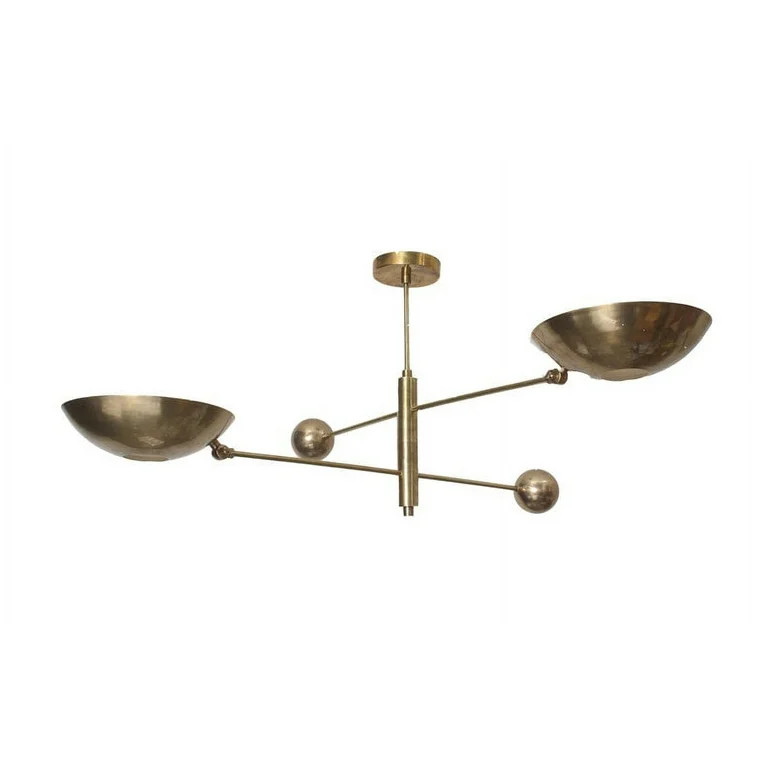 2 Light Pendant Mid Century Modern Raw Brass Sputnik chandelier light Fixture | Walmart (US)