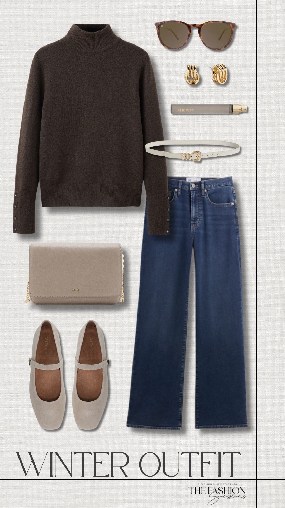 Winter outfit inspo!
Gap sweatpant jeans (get them while they’re on sale!) | Mango sweater with buttoned cuffs and perkins collar | Vionic Alameda Mary Jane Flat | Mango small crossbody bag | molten buckle leather belt | Knockaround glossy blonde tortoise shell sunglasses | Merit Retrospect perfume | Baublebar Shiloh gold earrings | winter outfit | teacher outfit | casual outfit

#LTKSaleAlert #LTKSeasonal #LTKootd