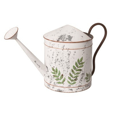 Transpac Metal 22.75" White Spring Rustic Greenery Watering Can | Target