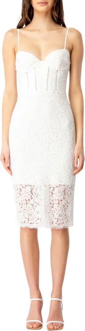 Bardot Brielle Embroidered Lace Cotton Blend Midi Dress | Nordstrom | Nordstrom