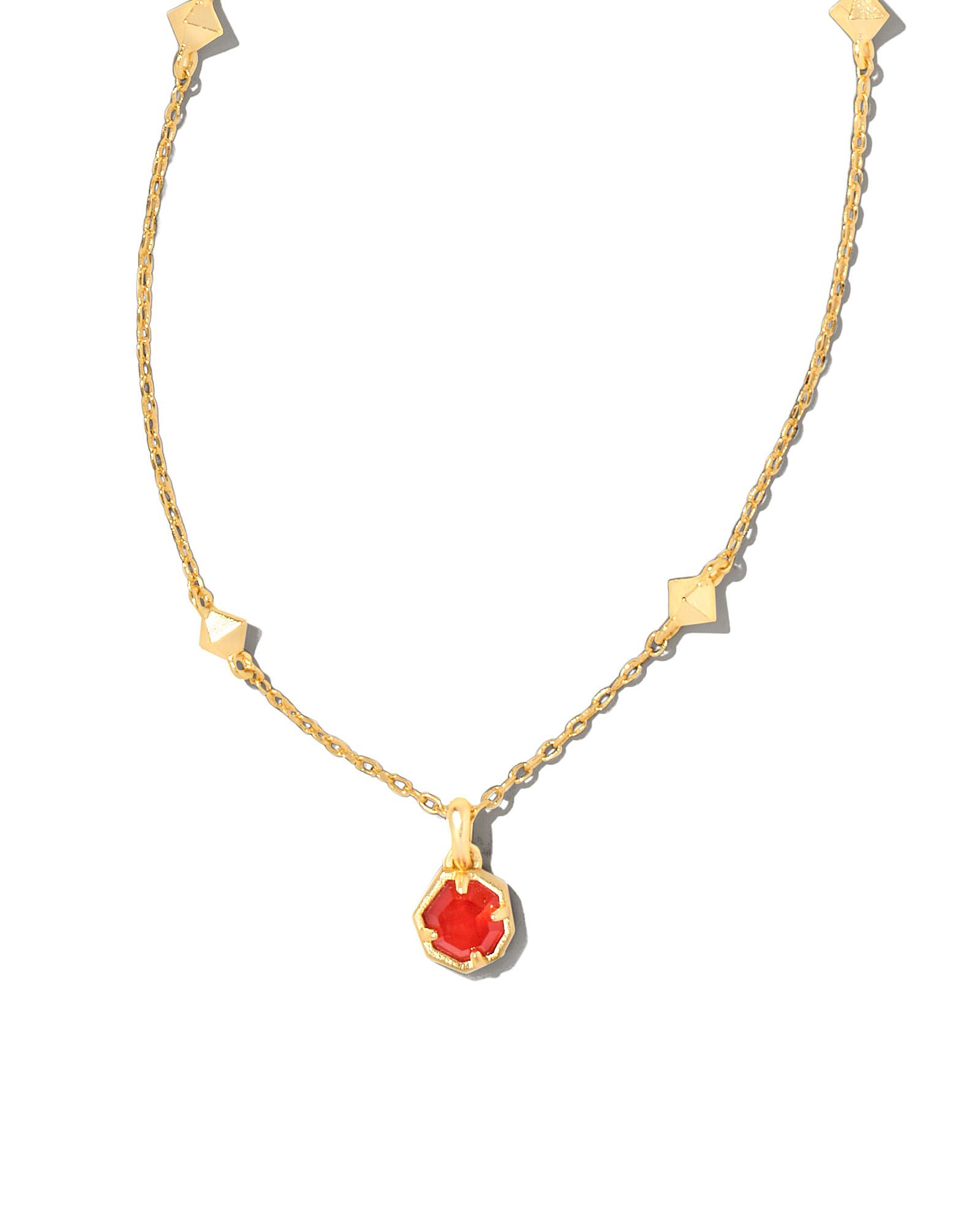 Nola Gold Pendant Necklace in Red Illusion | Kendra Scott