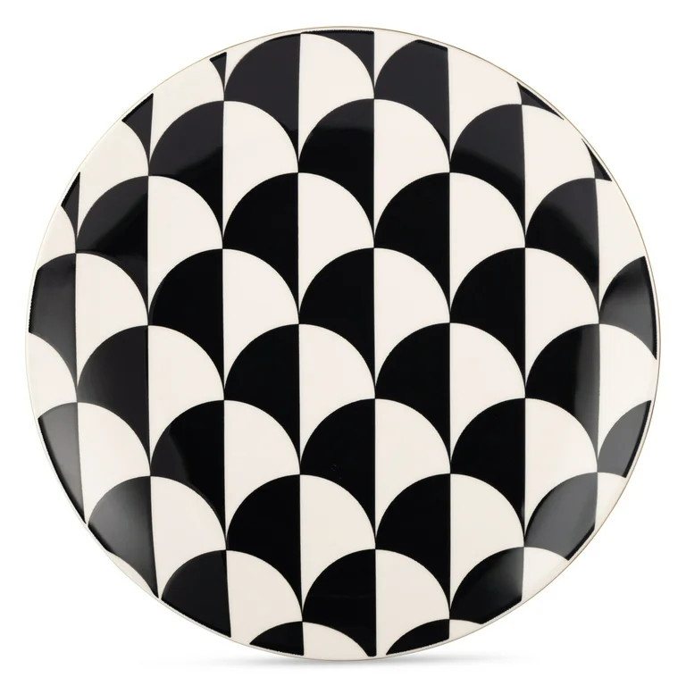 Thyme & Table Emmett Ceramic Dinner Plate Black and White | Walmart (US)