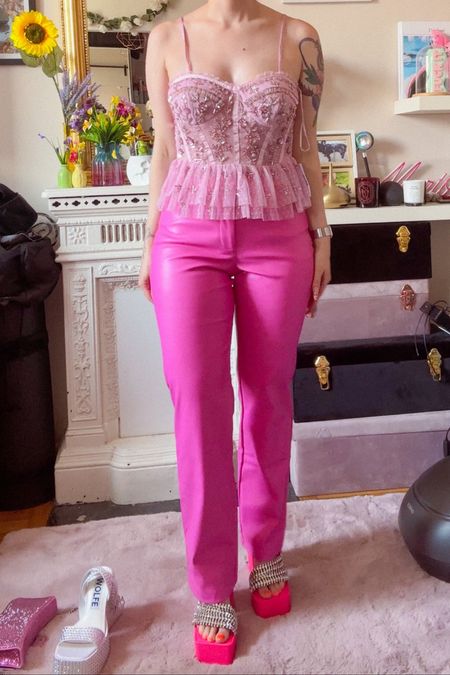 Barbie core ootd outfit tenue Barbiecore rose pink strass paillettes plumes froufrous balenciaga naked Wolfe asos premium luxe Marion Cameleon #marioncameleon 

#LTKshoecrush #LTKitbag #LTKSeasonal