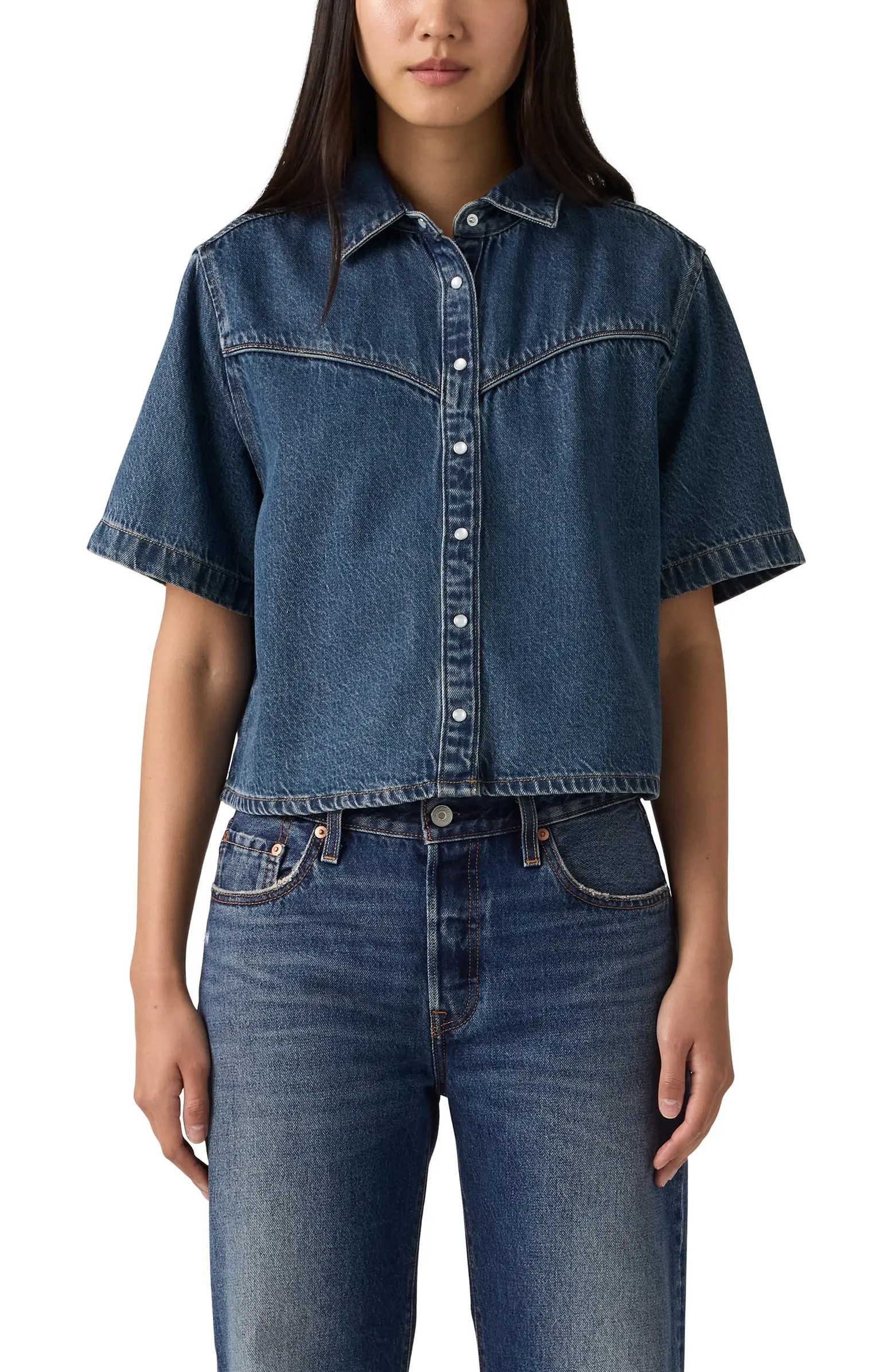 Levi's Logan Short Sleeve Denim Snap-Up Shirt | Nordstrom | Nordstrom