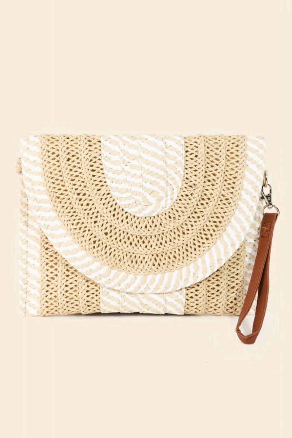 Striped Straw Stitch Clutch Bag | Curated by Carissa