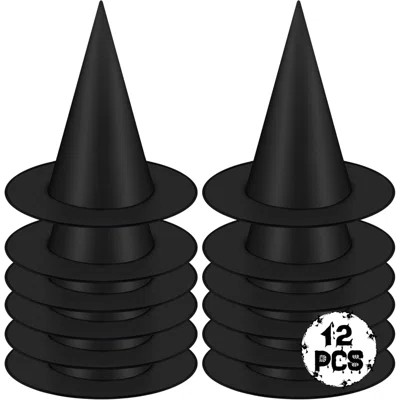 12 PCS Outdoor Halloween Decorations, Black Witch Hat Halloween Costume Accessories Hanging Party Decorations Wizard Hats With 328 FT Nylon Cord Witch | Wayfair North America