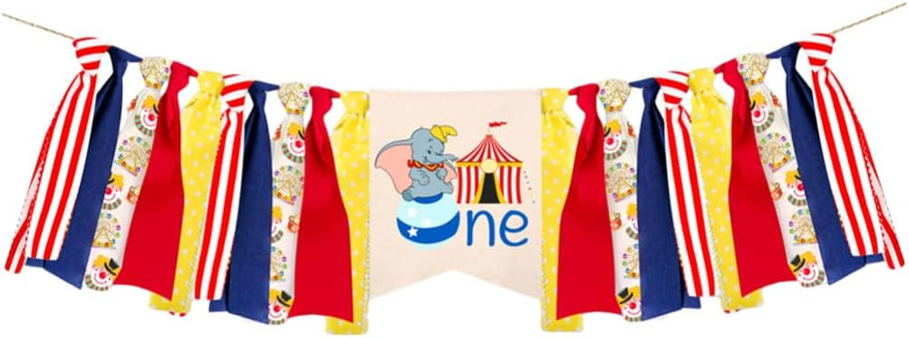 Amosfun Circus High Chair Banner Circus Carnival Theme Baby First Birthday Party Highchair Banner... | Amazon (US)