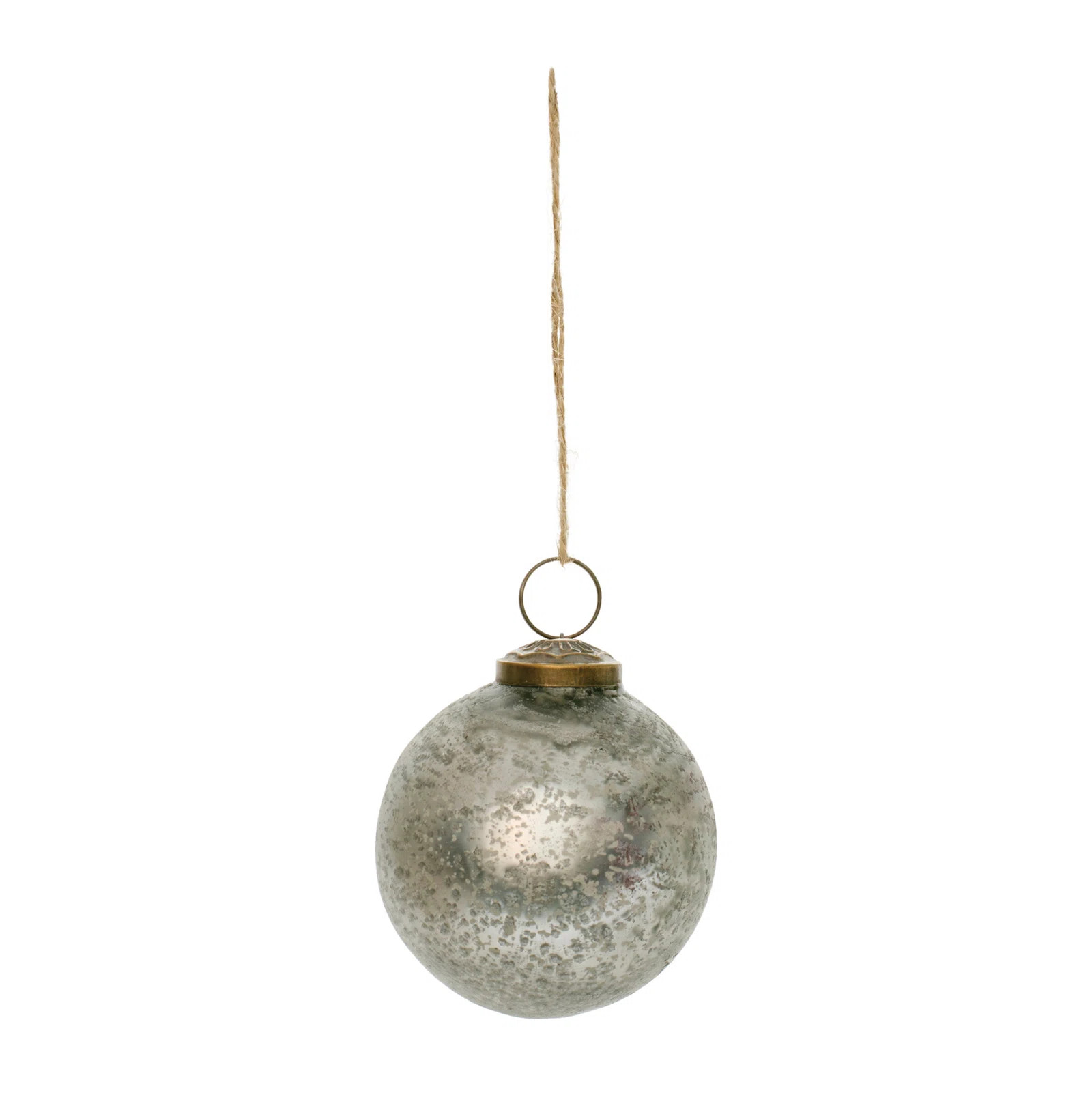 Silver Distressed Glass Ball Ornament (Set of 6) | Wayfair North America