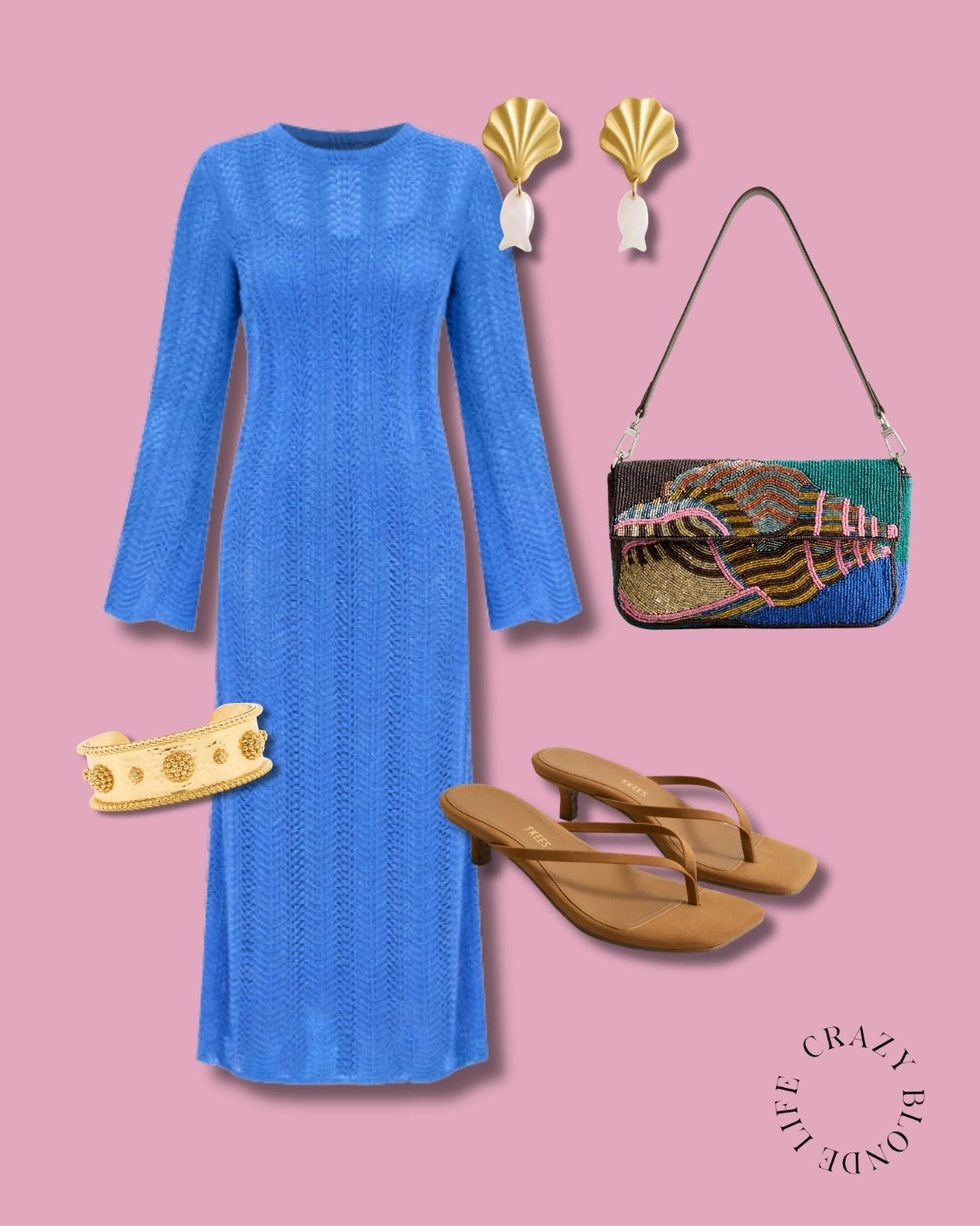 Ready for my next beach trip with this bright blue knit dress and nautical accessories. Add to packing list!

#LTKootd #LTKSeasonal #LTKOver40