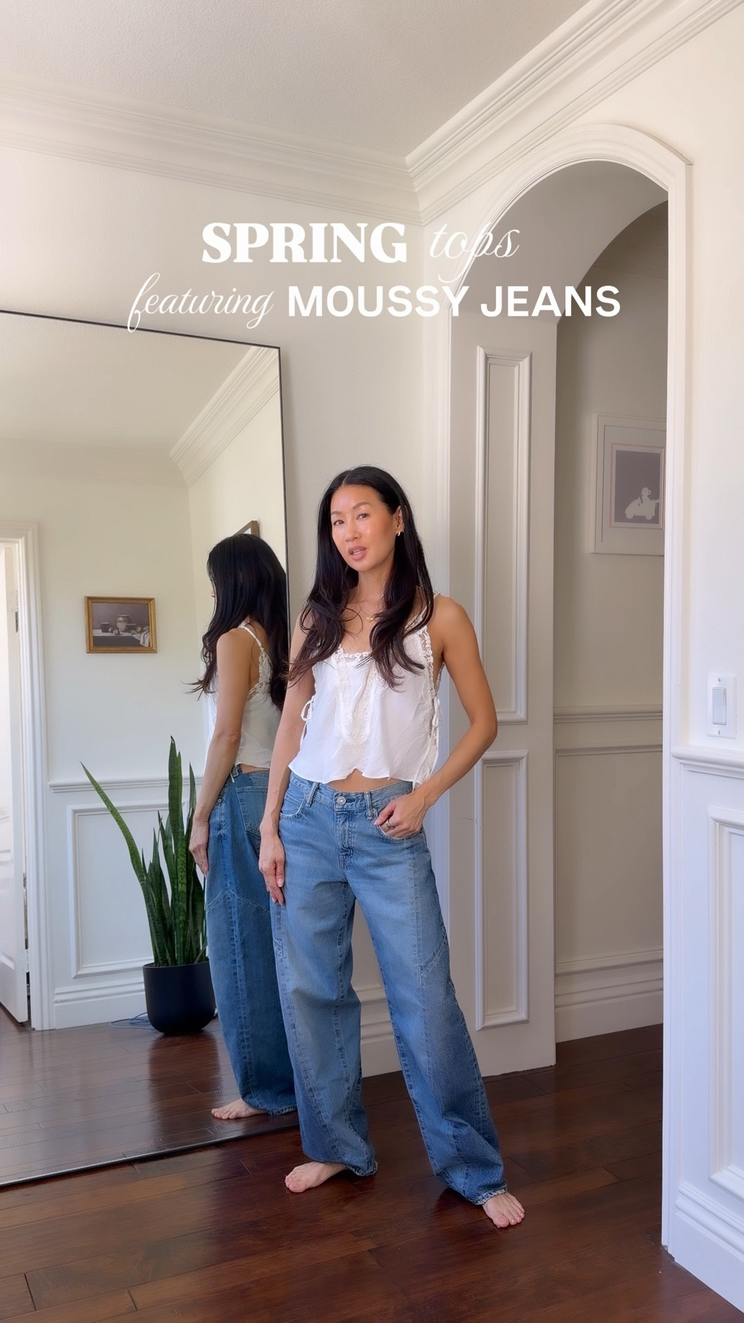 Most worn denim with three spring tops. Outfit ideas for boho, brunch, date night or just because.

Wearing size 24 in @moussyvintage jeans. 

#LTKPetite #LTKootd #LTKOver40