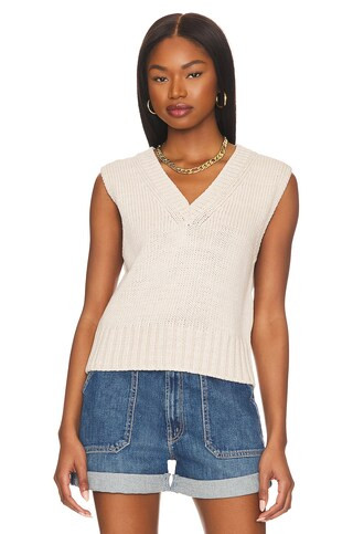 White + Warren Cotton Rope Vneck Vest in Grey Cord from Revolve.com | Revolve Clothing (Global)