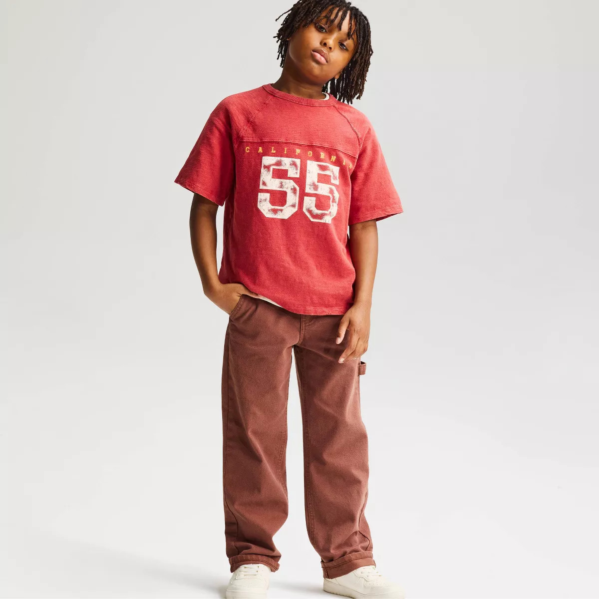 Boys' Straight Fit Carpenter Jeans - Cat & Jack\u2122 Brown 8 | Target