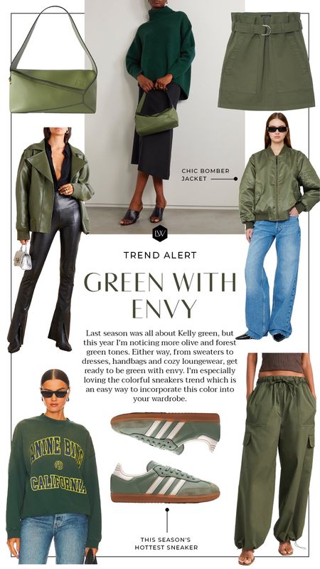 Last season was all about Kelly green, but this year I'm noticing more olive and forest green tones. Either way, from sweaters to dresses, handbags and cozy loungewear, get ready to be green with envy. I'm especially loving the colorful sneakers trend which is an easy way to incorporate this color into your wardrobe.



#LTKstyletip #LTKSeasonal