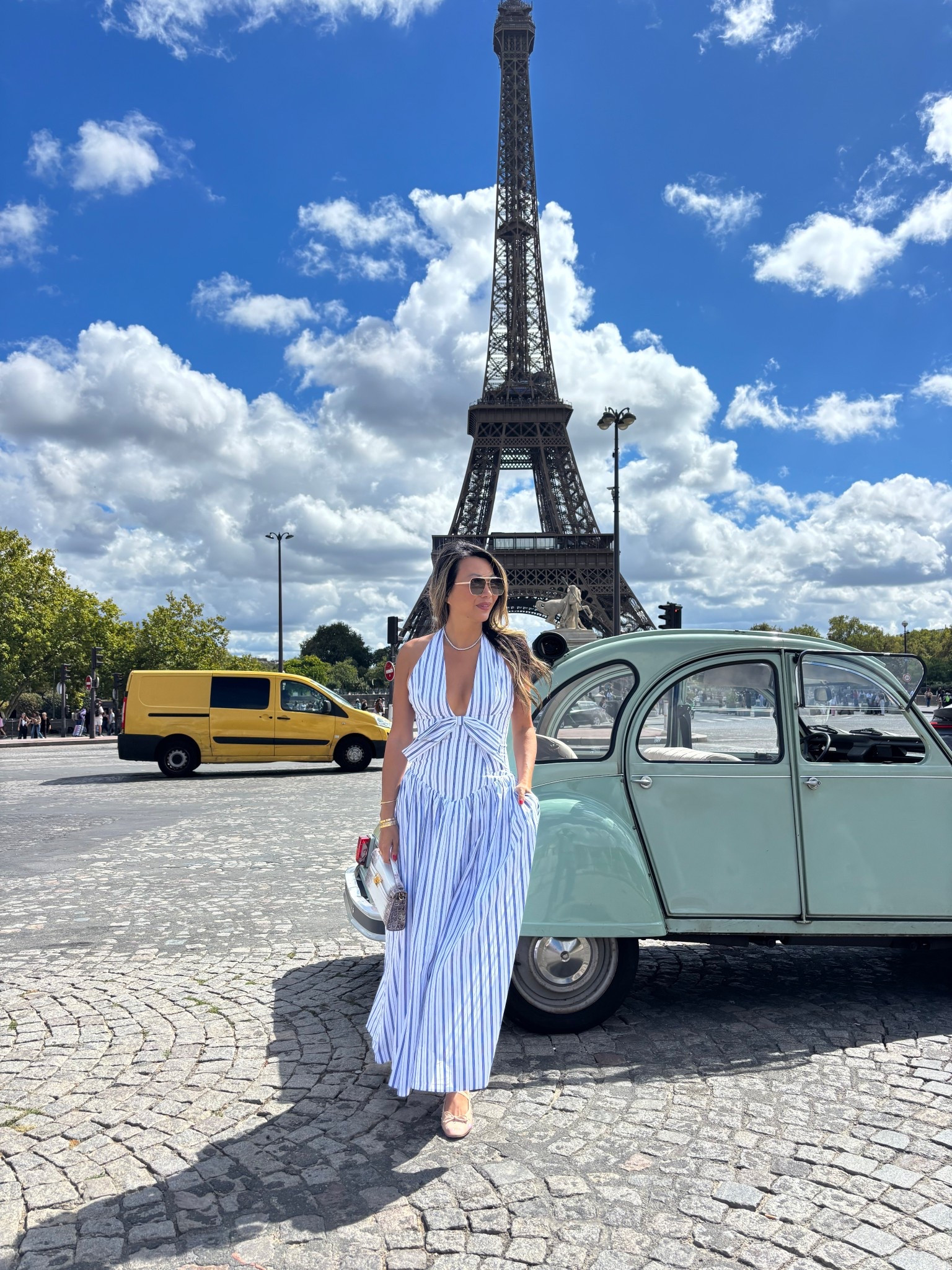 Stripe dress from miss circle. Feel tower Paris travel style  

#LTKTravel #LTKStyleTip