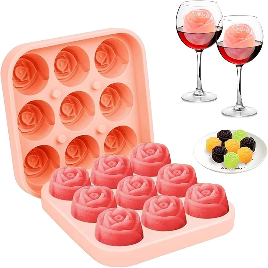 Eisw\u00fcrfelform Silikon\u4e28Rosen-Design,mit Deckel \u2013 BPA-frei\u4e28 wiederverwendbar (R... | Amazon (DE)